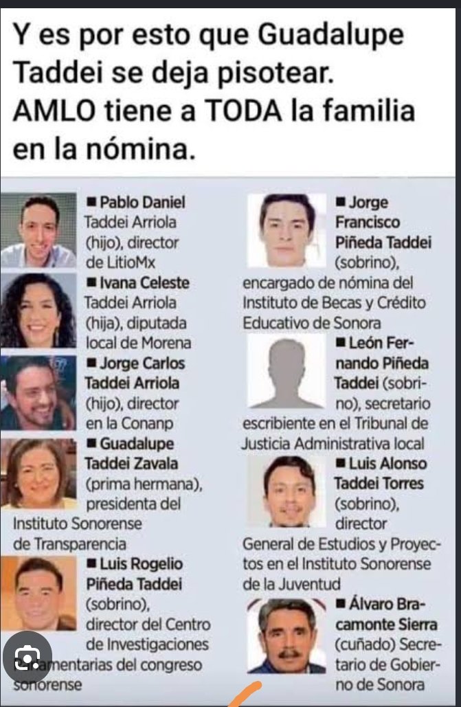 lamusitapg's tweet photo. Para que no se les olvide el NEPOTISMO de la Guadalupe Taddei Zavala presidente consejero de @INEMexico https://t.co/sK60rxUVlS