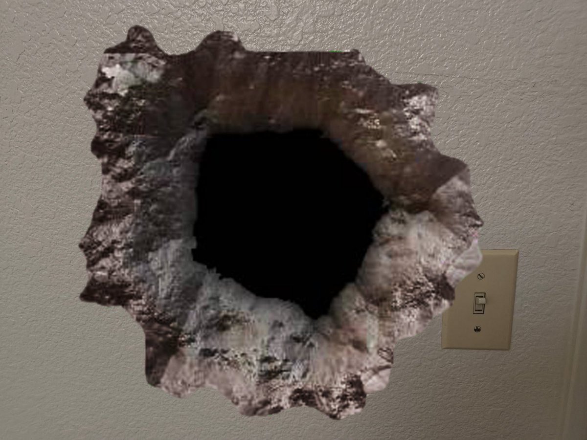 BurgerLesbian's tweet photo. i just punched a f*cking hole in my wall. https://t.co/EAx6v8U6eb