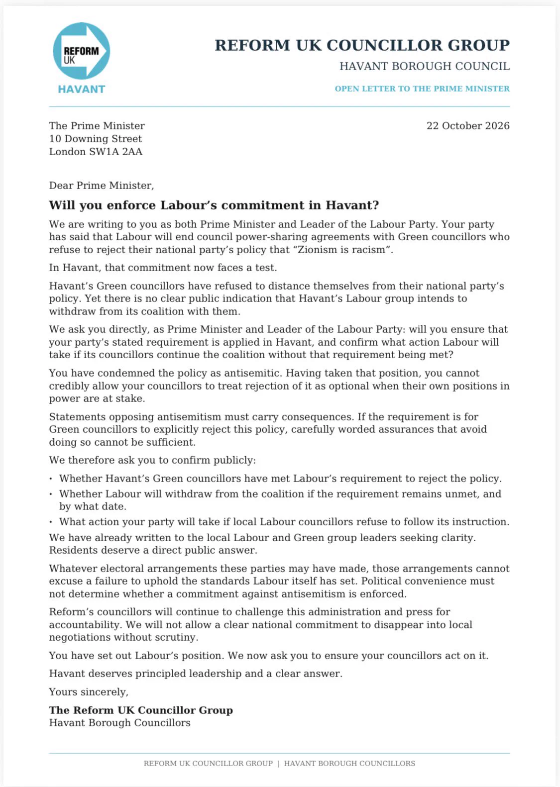 Reform UK Havant on X: 
