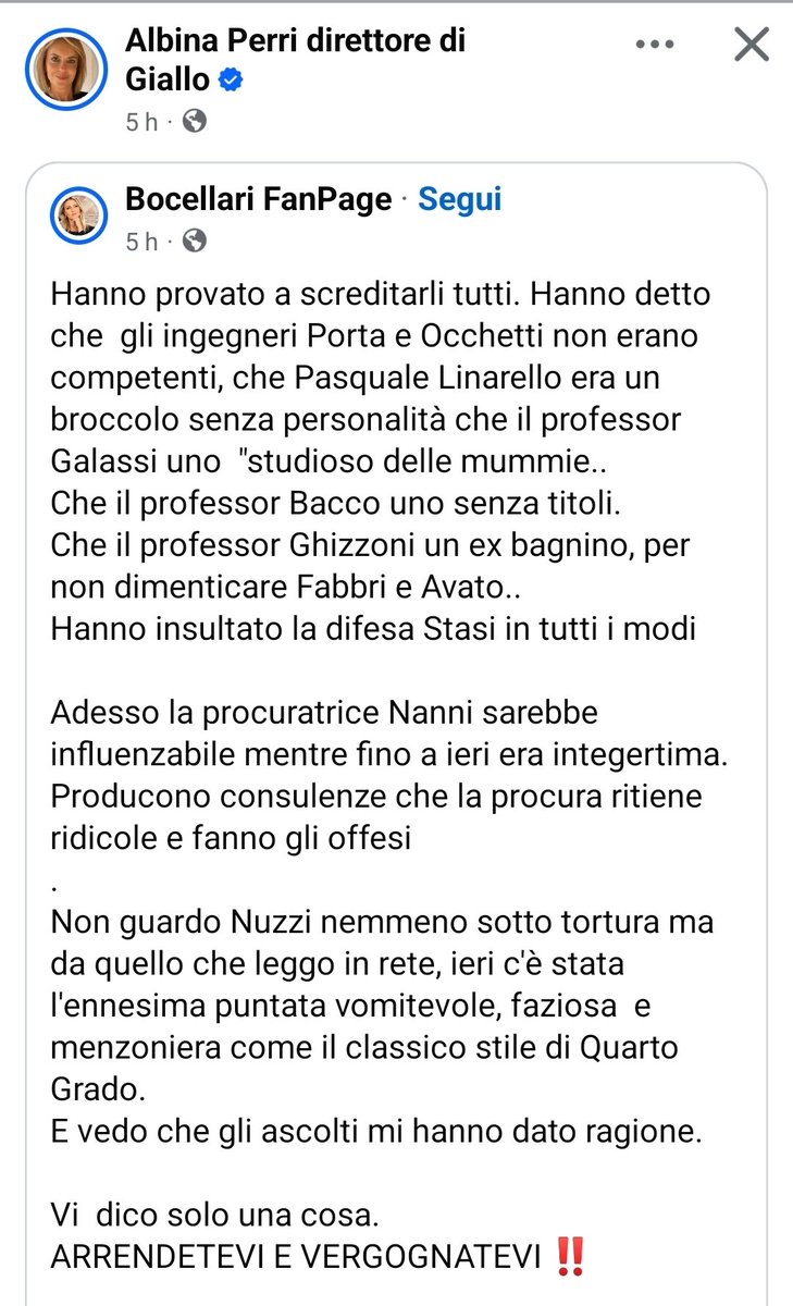___soleluna's tweet photo. #AlbinaPerri repost 
https://t.co/J3kOaODZ8r 

#Garlasco 
#Arrendetevi  e #Vergognatevi https://t.co/0MSSZ9AkTf