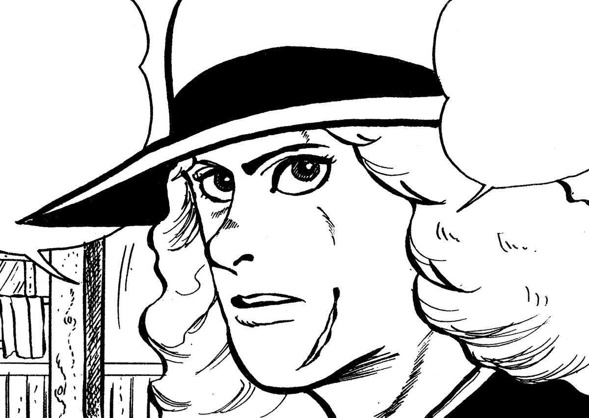 JoestarPosting's tweet photo. Inspirations: 

He is named after the band REO Speedwagon.

Araki stated that out of all the characters in JoJo's, Speedwagon is actually the one most like himself.

His facial scar and look are inspired by Mike Harper from Araki’s earlier manga “Poker Under Arms”. https://t.co/ySaTQOIqSb