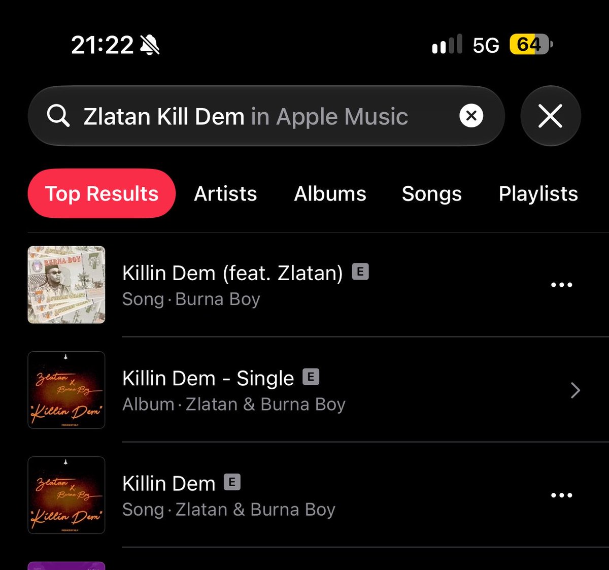 itzbasito's tweet photo. Zlatan &amp; Burna Boy - Klll Dem when the song was released as a single

Burna Boy ft. Zlatan “Klll Dem” when the song was added to African Giant

The f00l here is you 👍🏾 https://t.co/UnB7CWXRu7