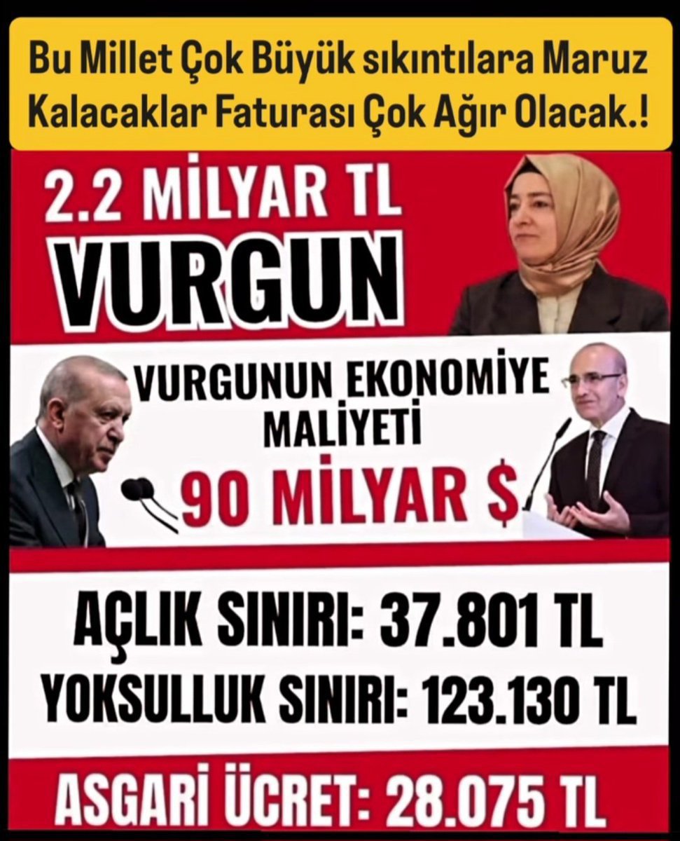 Cuneytbara's tweet photo. Vurgunun ekonomiye faturası: 90 milyar dolar! Bu yükün bedelini halk, emekli ödüyor. Kamuoyu sormalı: Bu kaybın hesabını kim verecek? Emekli neden yoksulluğa mahkûm ediliyor?

#EmekliAçFoncuVurKaç https://t.co/apcGwGYqNd