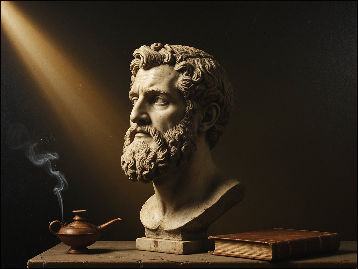 TylerScotto8np's tweet photo. The Stoic is the turtle that wins. He begins at absolute zero, rides the gamut of hate and fury, fire and ice, and then returns to where he started, because there is no other play to contain one's chaos. https://t.co/tXMeYxDbKu