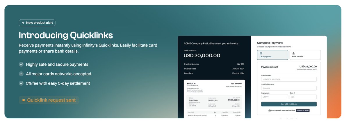 _prxmy's tweet photo. @Infinityapp_in when are you approving my quicklinks, i need to integrate this in my saas... or shall i go with my stripe account ? https://t.co/PUl71y4k8i