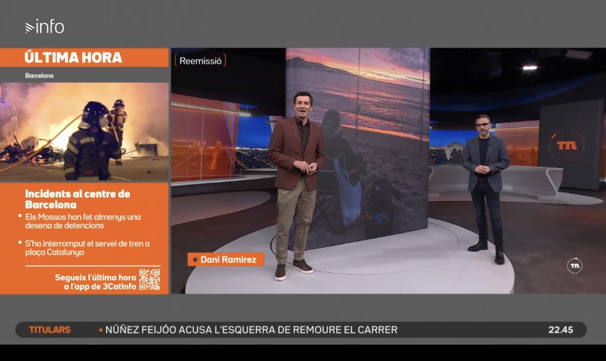 SergiMaranya's tweet photo. 🤔 Barcelona saquejada per “joves”. Mentrestant, TV3 mira cap a un altre costat i el 3CatInfo fa una reemissió del TN. No tenen perdó. https://t.co/wjX9dO0lPa