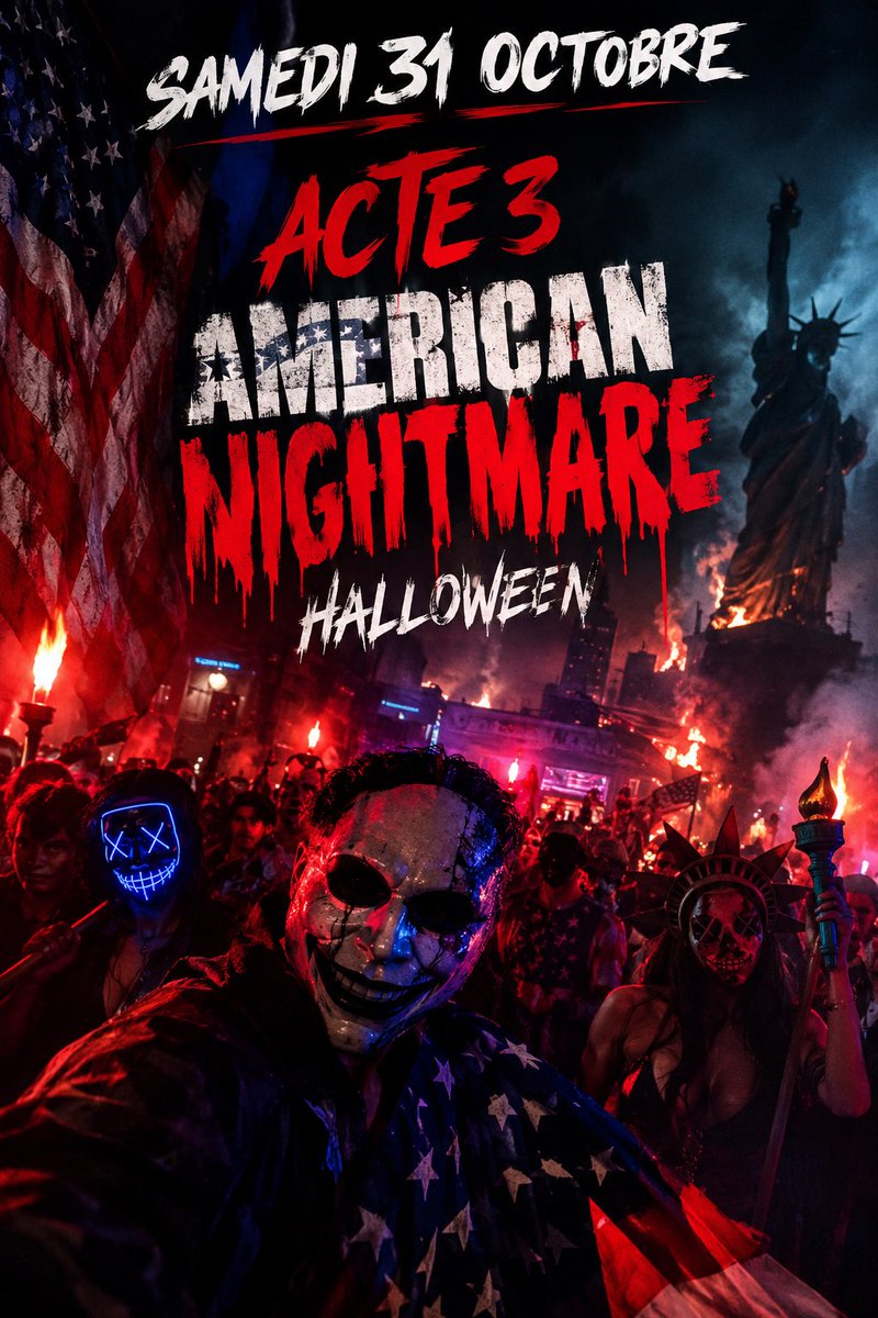 Jujuukfj's tweet photo. 🎃🔥 ACTE 3 - SAMEDI 31 OCTOBRE : Ambiance American Nightmare pour Halloween, préparez-vous, ça va être quelque chose! 🚨😱💀

#manifestations #Mobilisationdu24 #Paris #marseille #Marseille #lyon #France #JUMMO #Halloween2026 #bfmtv #cnews #MacronDémission https://t.co/xBGbFwktDi