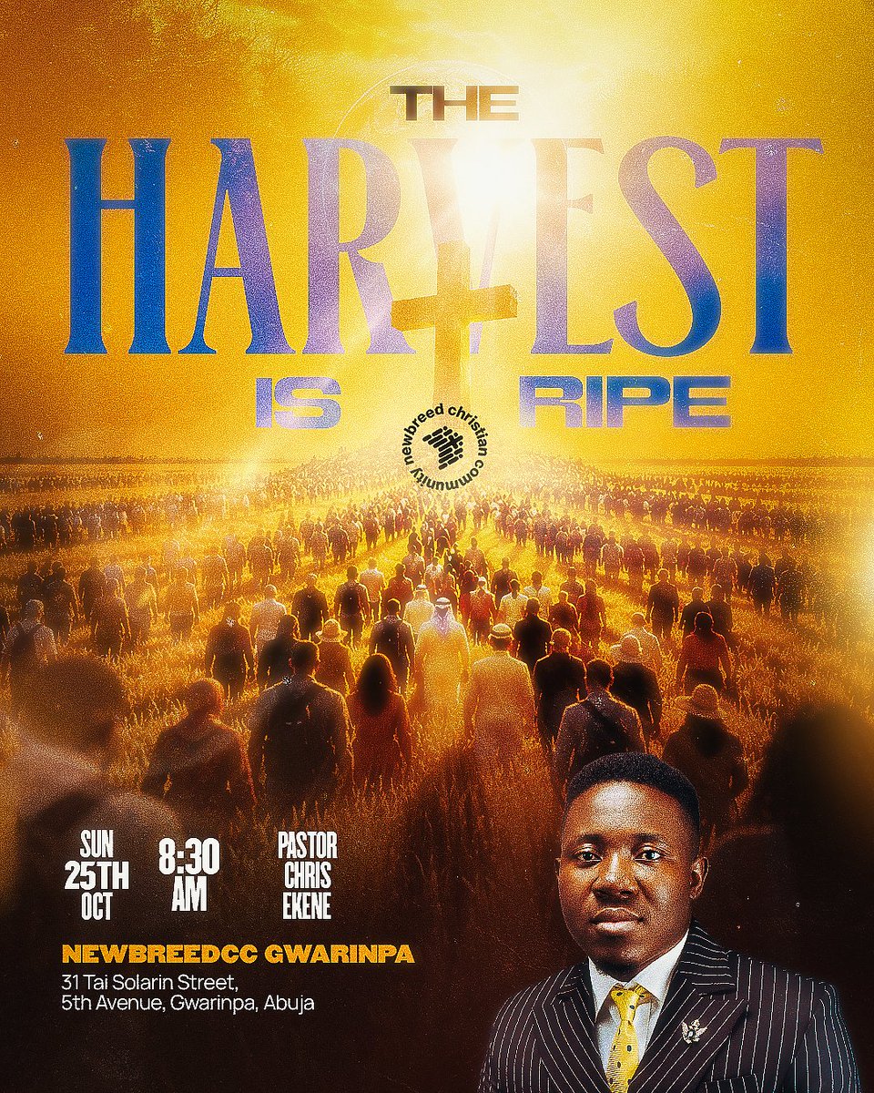 newbreedccng's tweet photo. @sir_davoh @ernie_olisama @iamekenechris @Efuru_Okoroafor @WisdmOkechukwu @momodu_victor @famous_alele @Toluwani_abe @Uwanatotheworld How does the urgency of the harvest connect to the return of our King?

These are truths we cannot afford to ignore.

Join us tomorrow for a time in the Word as we are stirred, equipped, and reminded of our responsibility in God's kingdom.

This is not a service to miss! ❤️‍🔥 https://t.co/nSdfkw2e4d