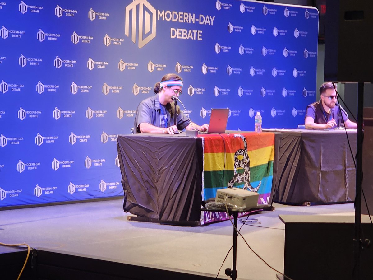 DreadedDebater's tweet photo. First Transgender getting destroyed as usual at #DebateCon9 @ModernDayDebate @Firstamender https://t.co/gsApnanscu