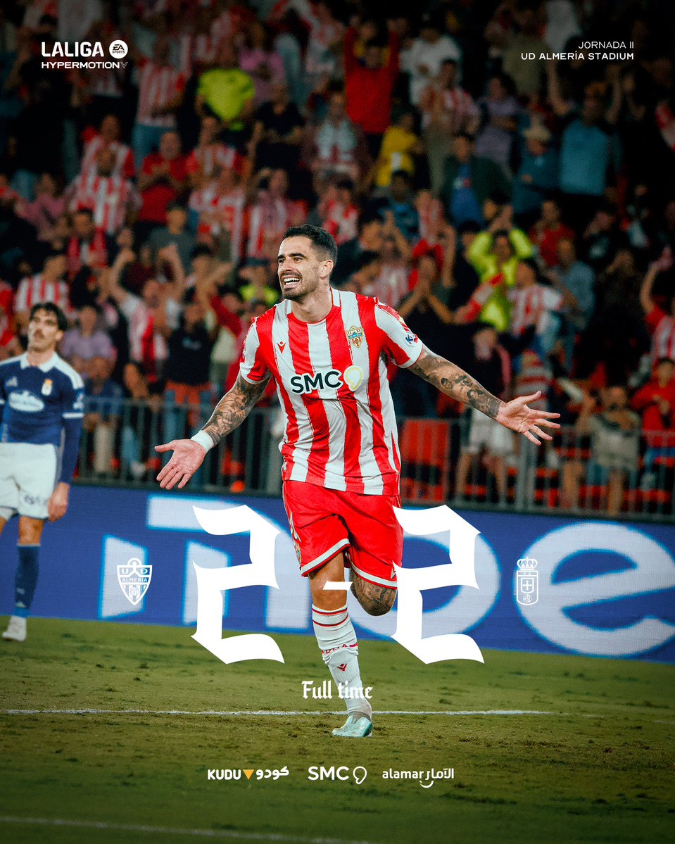 U_D_Almeria's tweet photo. Final ➡️ UD Almería 2-2 @RealOviedo 
⚽️ Arribas
⚽️ Miguel

#️⃣ #vamosalmería | ⚽️ #AlmeríaRealOviedo | 📻 #UDAradio https://t.co/287hBup04H