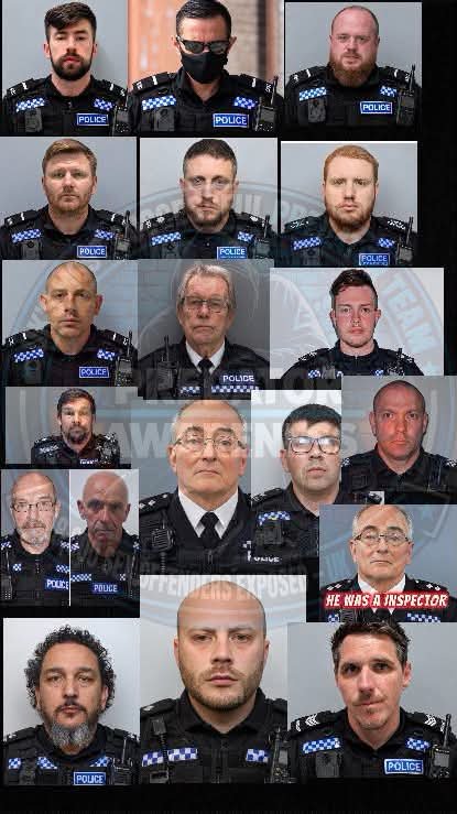andrewc44104127's tweet photo. THESE ARE ALL PREDATORS WHO WORE THE BADGE OF OUR POLICE FORCES !!!

ALL CONVICTED PREDATORS - WHO PREYED ON THEIR VICTIMS !! 

WE MUST HAVE A NEW LAW WHERE-BY ANYONE FOUND GUILTY WEARING THAT BADGE INSTANTLY LOSES THEIR PENSION USE IT TO PAY FOR THERE LIFE SENTENCE AND GIVE THE REST TO THEIR VICTIMS - JAILED FOR LIFE WITHOUT PAROLE!!! 

THEY WERE RANKED FROM SPECIAL CONSTABLES TO HIGH RANKING AUTHORITY!!

TAKE THERE PENSIONS AND USE IT TO PAY FOR THEIR PRISON TIME !!!

WE SHOULD NOT BE FUNDING THEM - TAKE THE PENSIONS !! 🖖

PREDATORS IN THE POLICE 👀