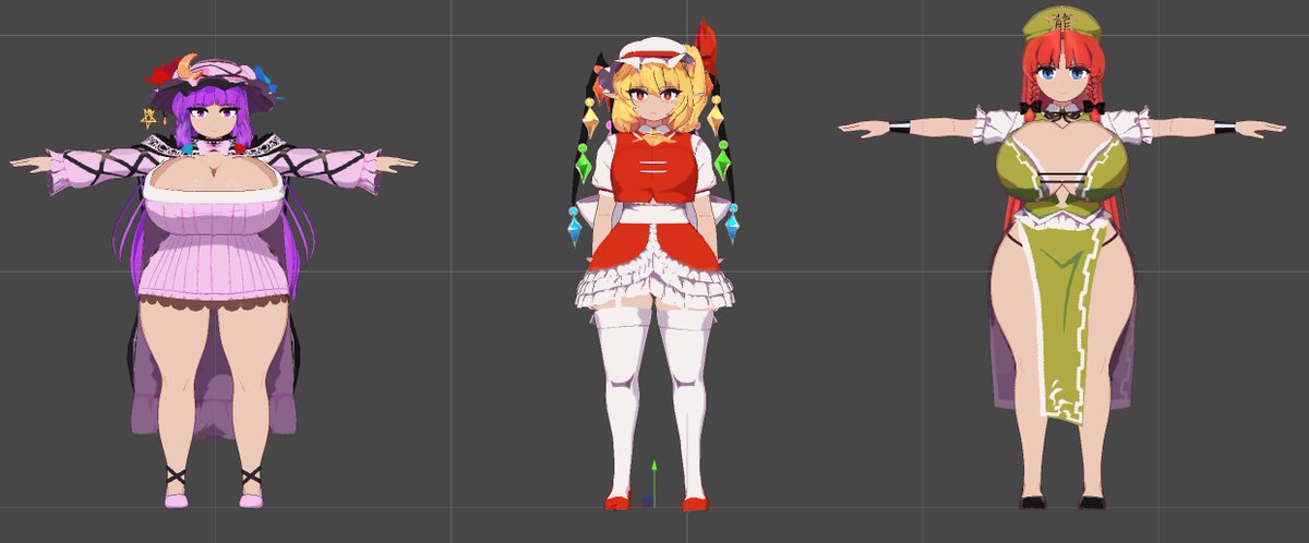 dtsharris's tweet photo. Along with Reimu, I'll have a bundle for all of the scarlet mansion models put together for easier collection. There have also been updates to Flandre, Patch, and Meilings designs I forgot to mention a while ago. They are updated in their latest packages~ https://t.co/QAEv8lmp55