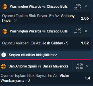 TipsMarcelo's tweet photo. 🏀 NBA Seçmeceler 🏀

Burayı size kısa kısa anlatayım. Davis blok bahsini tekli, kalan ikiliyi ise ikili olarak alıp aynı tutarda basıyorum. Biri bile gelse ufak da olsa kâr etmiş oluyoruz.

Açıklamaları yine kendime saklıyorum. Güven seviyesini orta-yüksek veriyorum. Herkese bol şans!

Bu bahislere aşağıdaki siteden oynayabilirsiniz.

https://t.co/PxH9QSBdSZ