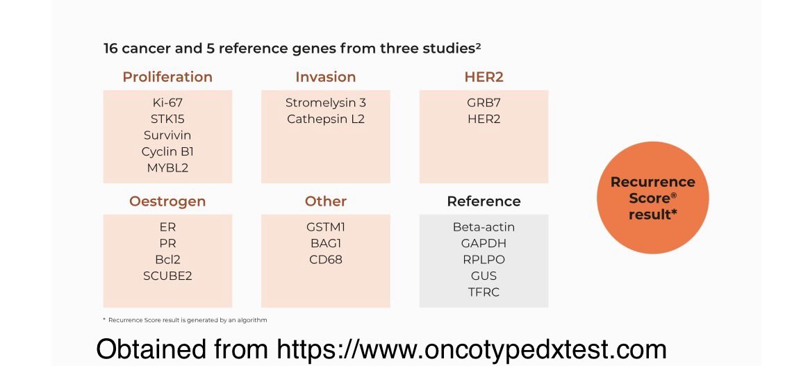 Path4People's tweet photo. Oncotype Dx 🧪 

🧬 A 21 gene RT-PCR assay
🦀 Indicated for early Hormone receptor + (ie ER/PR) and HER2 - breast cancer 
🫘 Includes pts from 0 to 3 positive LN
🎯 🎯 🎯Shows if patients require or can skip adjuvant chemotherapy, which can lead to side effects 🤧 

#pathx https://t.co/ygFSIPKPWR