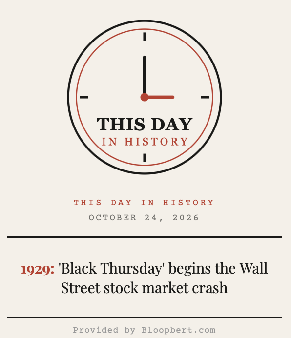 BloopbertBase's tweet photo. 'Black Thursday' begins the Wall Street stock market crash (1929)
https://t.co/QLNP7lNZWi

#History #StockMarket https://t.co/yJ3eJKyCR2