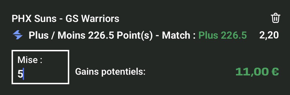 xGAlertBot's tweet photo. 🚨 DÉFI 🏀 BETCLIC 

Palier 2 
Rush 60€ FB 

P2 pour -2.30 et 0.75€ cash back ou 100% remboursé 🚀

❤️ / RT ↪️

#TeamParieur https://t.co/39piXvLpJM