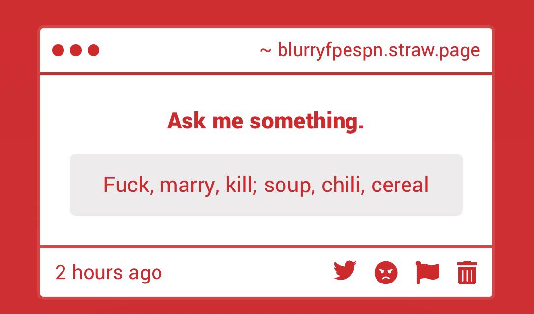 BlurryFPESPN's tweet photo. Fuck soup. Marry cereal. Kill chili https://t.co/WNZKOeI74s
