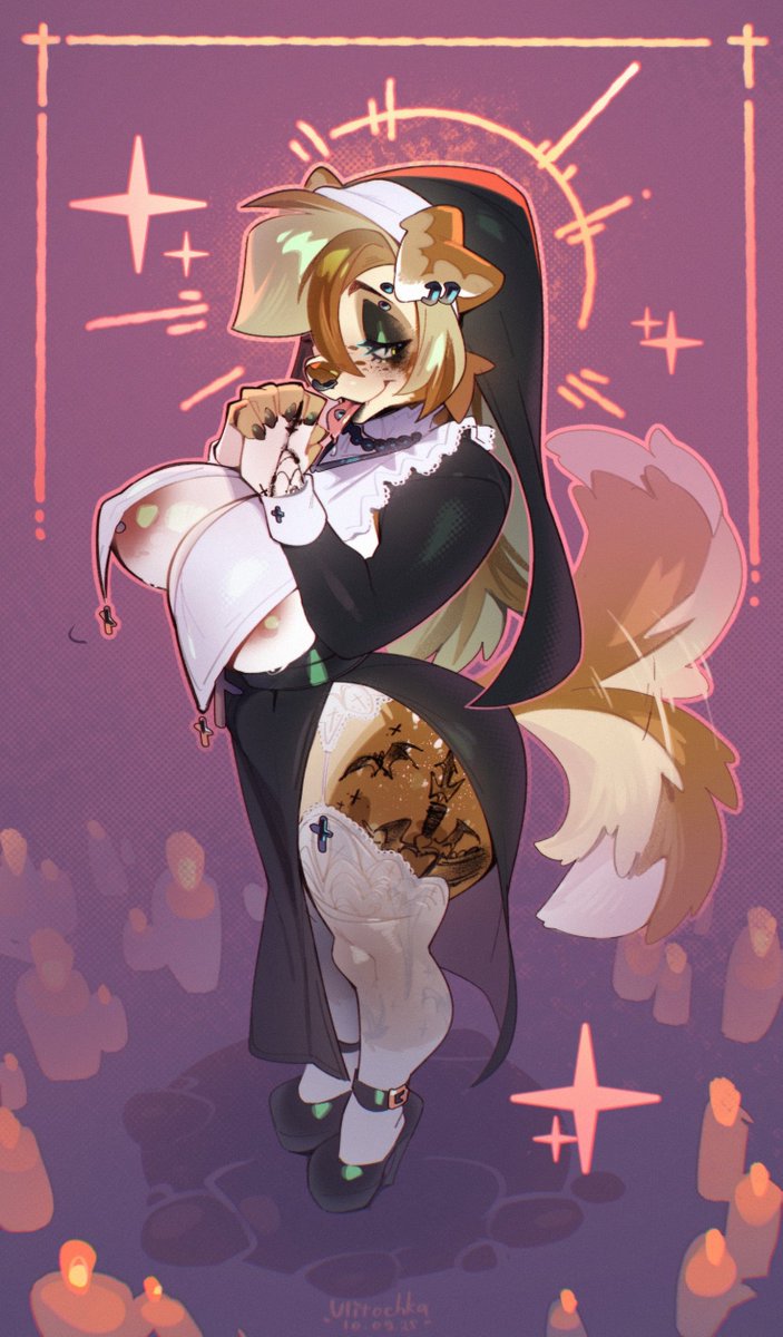 SoftRainDoe's tweet photo. Laura's Halloween costume from last year! Would you confess your sins to her? ;3

artwork by @/UlitochkaArt <3 https://t.co/c2djU5k6df