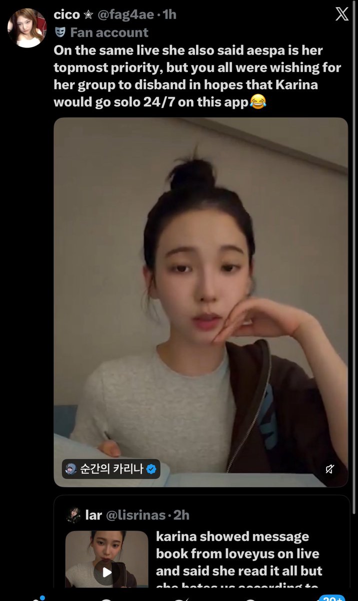 lisrinas's tweet photo. since you quoted just to block @fag4ae: she said the group is important rn bc sm is focusing on them with a comeback and tour coming up but y’all twisted it to use it against loveyus and claim she doesn’t want a solo debut when she literally talked about her solo debut lol https://t.co/svwTSDknQz