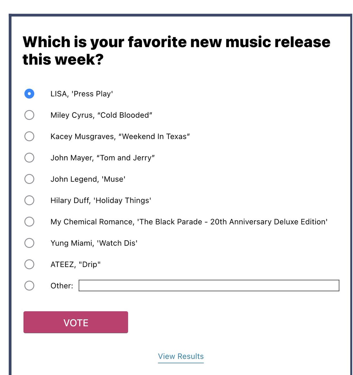 TeamLISAfr's tweet photo. Votez pour #LISA dans la story IG de Billboard pour élire la meilleure sortie de la semaine !

🔗 https://t.co/vJduUwRkjA https://t.co/NziG8q1NgV