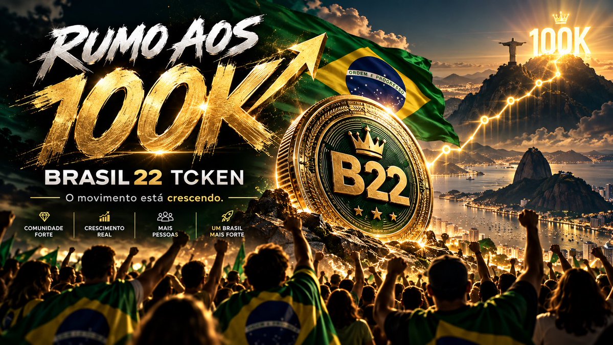 Brasil22Token's tweet photo. 🚀 RUMO AOS 100K.

O movimento voltou, a comunidade respondeu e agora temos um novo alvo no horizonte. 👑

Mais gente chegando.
Mais força.
Mais impacto.

Próxima parada: 100K.

🇧🇷 $B22 — Brasil 22 Token
Do Brasil para o mundo.

#B22 #Brasil22Token #Solana https://t.co/momQVYkGtR