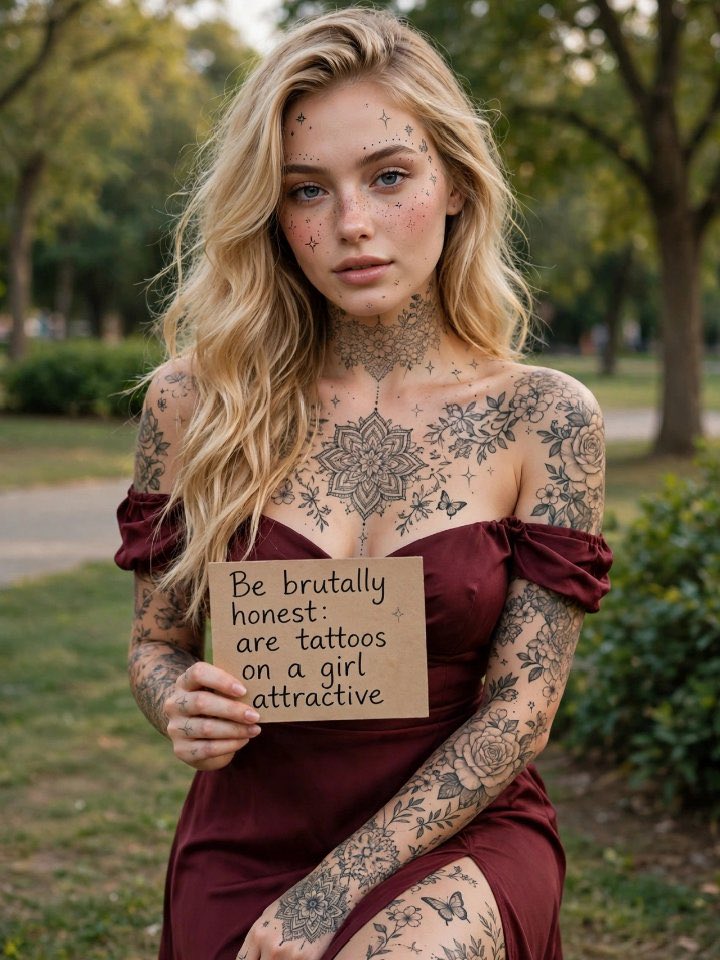 ChrisGhosh777's tweet photo. The question was asked: Are tattoos attractive on girls”. My first response is, it depends on many factors such as design, placement and things of that nature. So the rules need to fit the situation. We also needed to see the model without tattoos for research purposes…. https://t.co/pmvzCJghrW