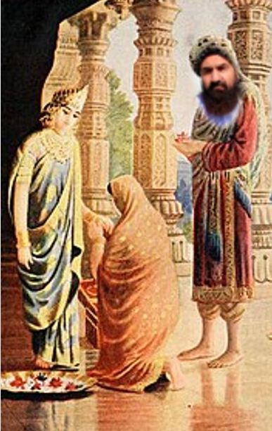 13Sharmila's tweet photo. @harukaawake @ajeetbharti The painting depicts her receiving gifts before her wedding from Kubera (TALIBAN) and his wife. https://t.co/NUm5LOIO9E