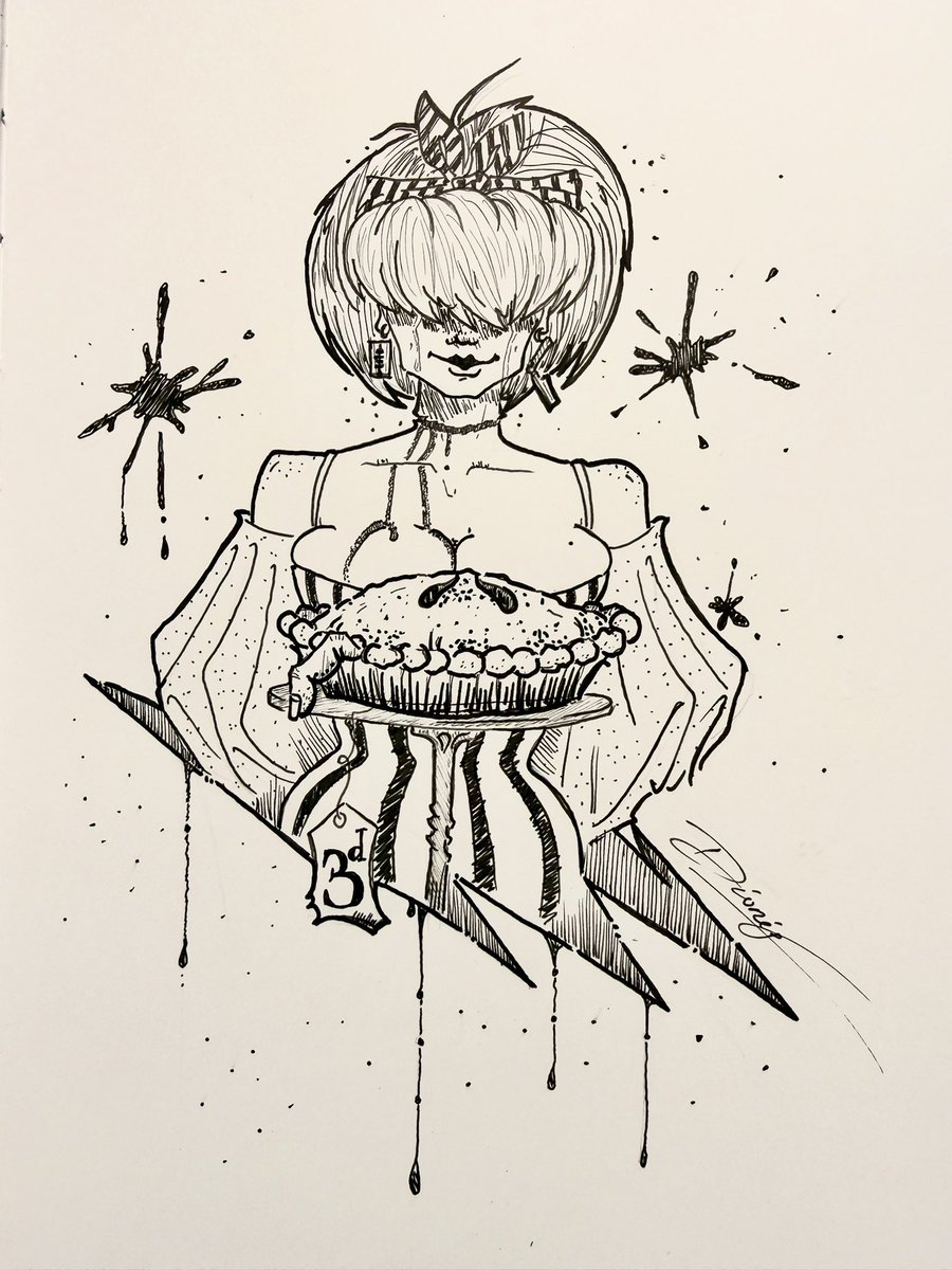 dionis_tattoo's tweet photo. INKTOBER 2026 — DAY 24: BAKE

Food prices are getting ridiculous, but Mrs. Lovett has found a solution.

Please don’t ask how.

#Inktober2026 #SweeneyTodd #TattooFlash https://t.co/pvEoQcRyRq