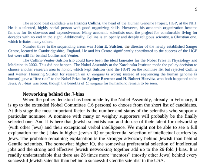 KarlRadl's tweet photo. As Jan Biro of the Karolinska Institute pointed out a decade plus ago.

The truth is that the jews representation in the Nobel Prize simply can't be 'because the jews are so amazing' because all the other data (such as new patents) doesn't line up with jewish representation: https://t.co/AsCVWblvy0