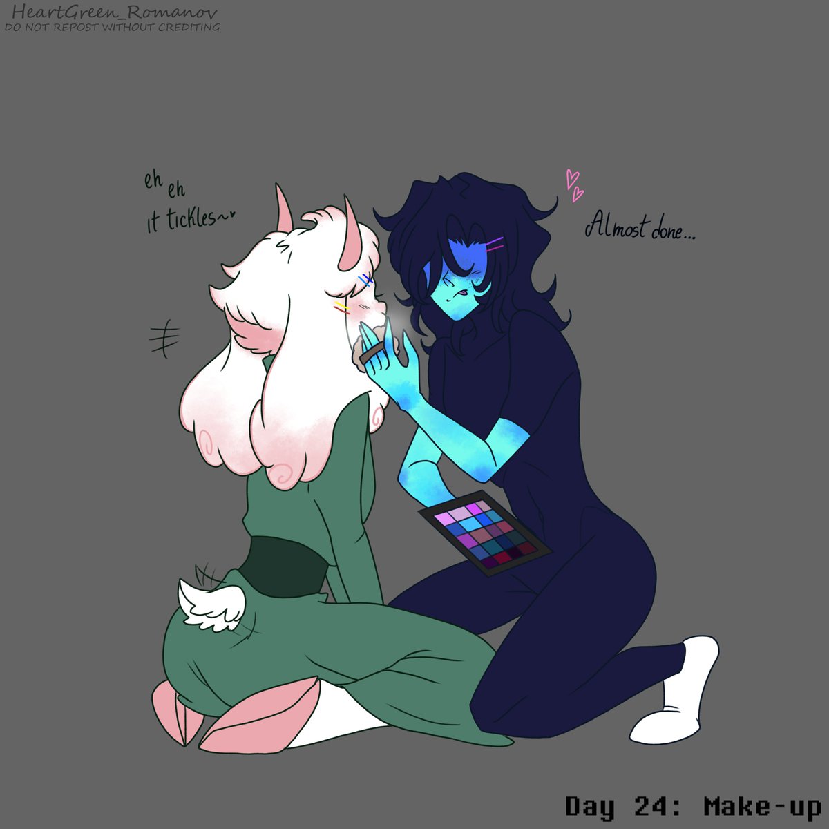 HeartgreenY's tweet photo. Day 24: Make-up 💄🪞

Thank you Pinterest for the inspoooooooo

[ #kralseitober2026 #kralsei #deltarunefanart #kris #ralsei #deltarunechapter5 #deltaruneart ] https://t.co/6oT9uwXW7c