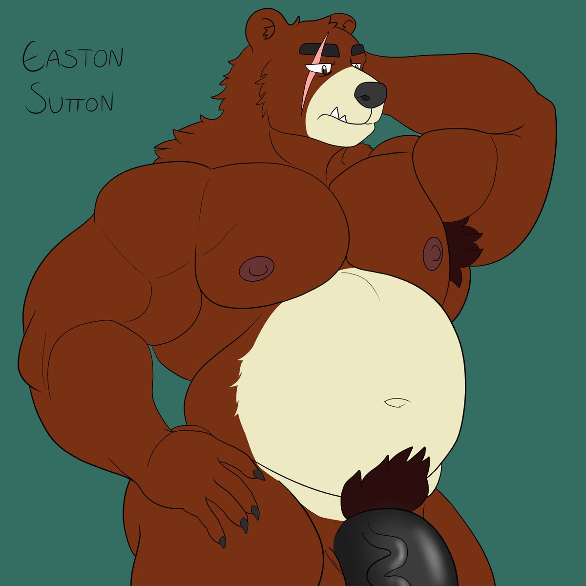 CalciumArts's tweet photo. uploading some art from my priv, of a bear man I made named Easton https://t.co/E1FOnjMYKp