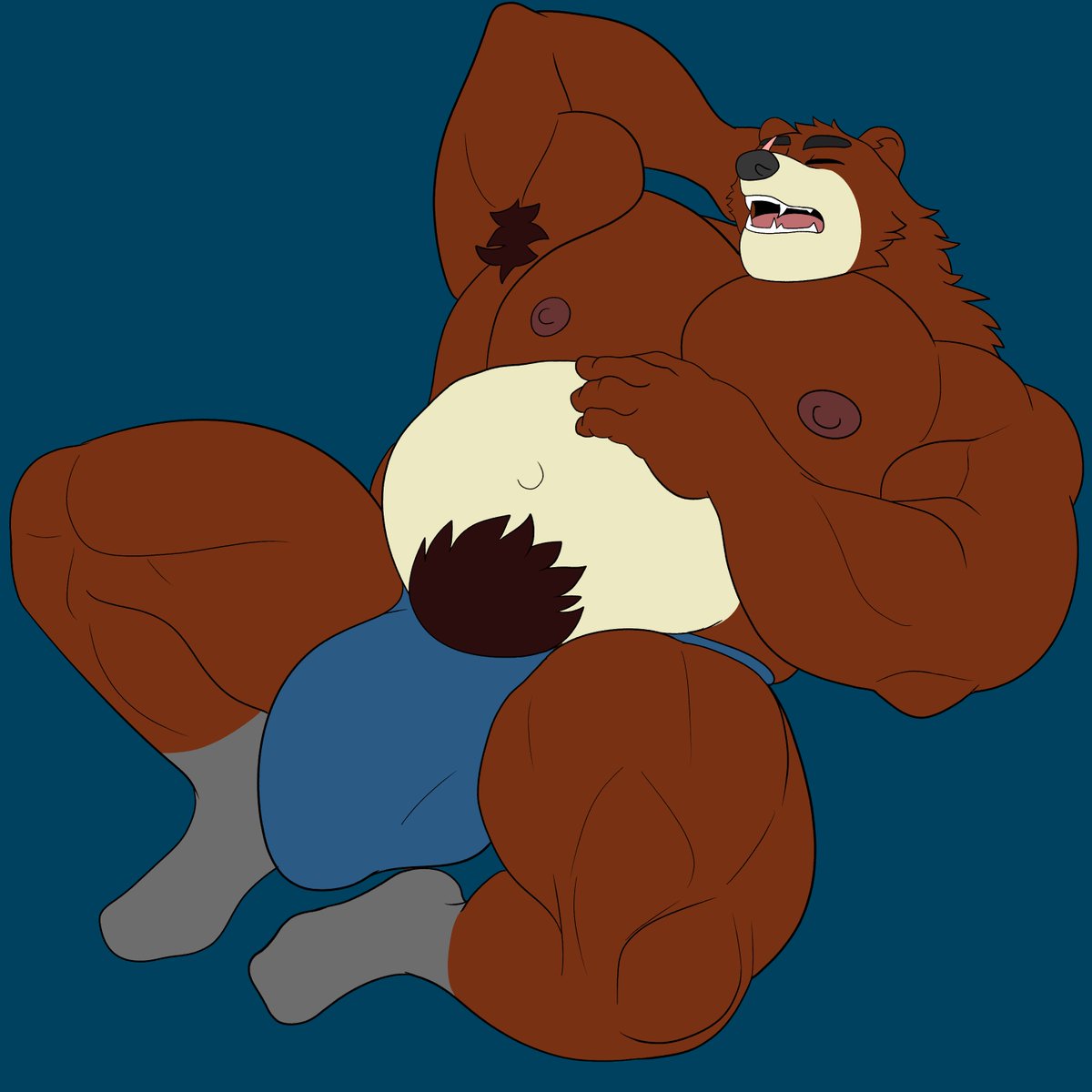 CalciumArts's tweet photo. uploading some art from my priv, of a bear man I made named Easton https://t.co/E1FOnjMYKp