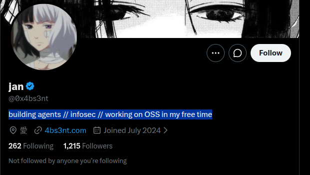 killainow's tweet photo. @0x4bs3nt @yuzu_4ever You are a larper, like 99% of accounts that start with 0x and say they're "building agents" 
No real world reputation, just vauge posting and posts about how great AI is farming AI hype. You probably did the same thing with crypto accounts in 2021-22 https://t.co/qOzwarl21s