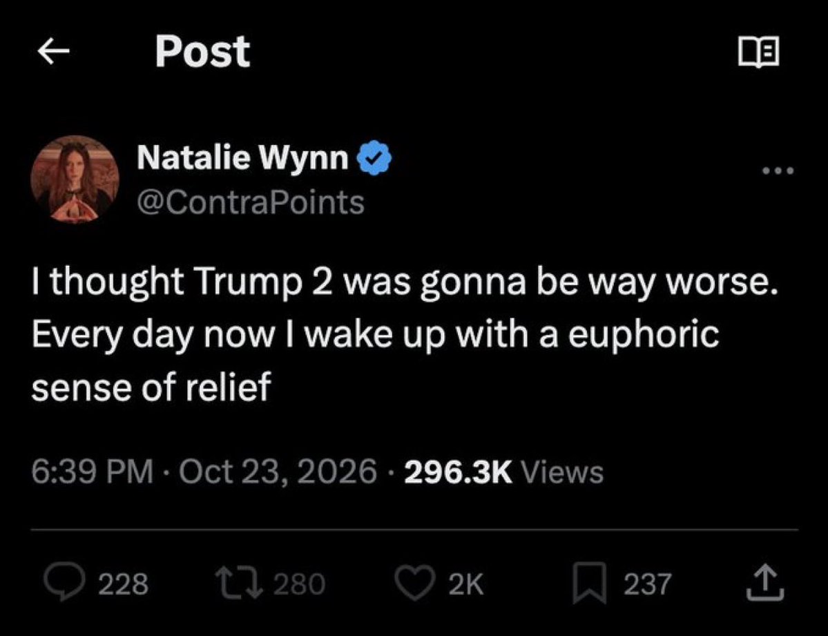 ZombHarris's tweet photo. Rich white woman discovers fascism doesn’t really affect her and revels in it https://t.co/YbTvwipxcj