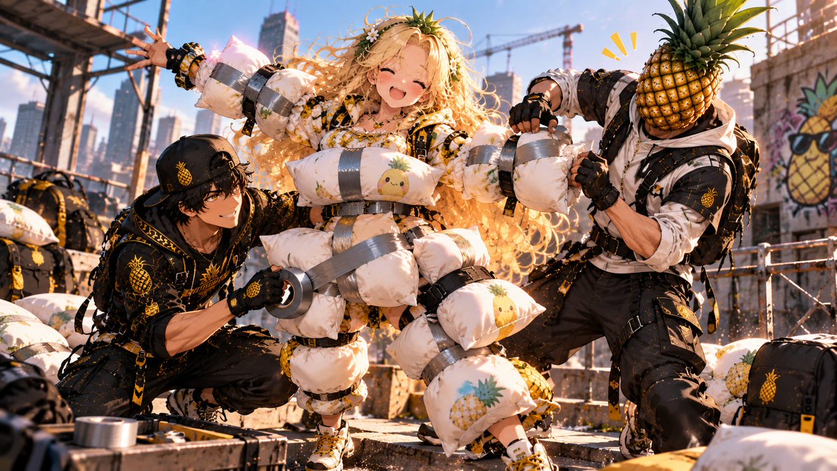Just1Pineappl3's tweet photo. Prompt Drop!

Parkour! Who wants to be urban legends? Lets tear it up! The world is our playground! 

(Also Hex and I had to make Bubblez was safe first hehe)

Prompt in comments - there are 2 comments for the full prompt https://t.co/Rzj19o0FWU
