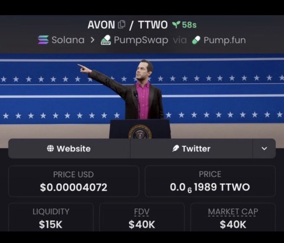 1__Wallstreet's tweet photo. $AVON  just ripped  9x 🚀
📈 From $40K → $78k MCAP 🔥

I drop my highest-conviction Solana memecoin plays early in my private alpha TG — before they go parabolic.

#Solana #SolanaMemecoins #Memecoin

DM now to lock in the next run https://t.co/7xAKtD67QV