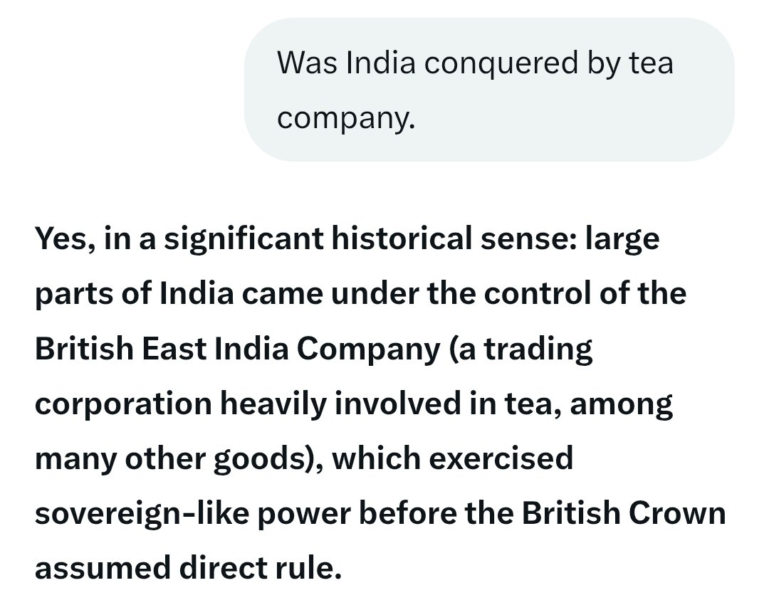 Cbi_84001's tweet photo. @satyavamey @makenopeacewevl You got conquered by a tea company. 

20,000 administrative workers took over 1.3 billion. 

Go have a seat over there.👉🏼 https://t.co/4qHXMrp9iC