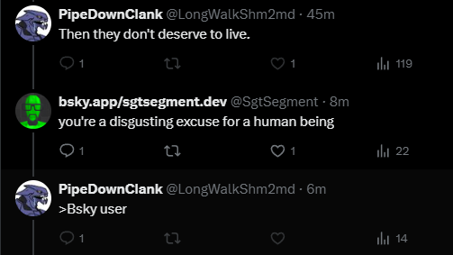 SgtSegment's tweet photo. @FreakyforFreaky @LongWalkShm2md @ellesbellez @LumLotus that motherfucker blocked me LMAO https://t.co/m8coGiTHWm