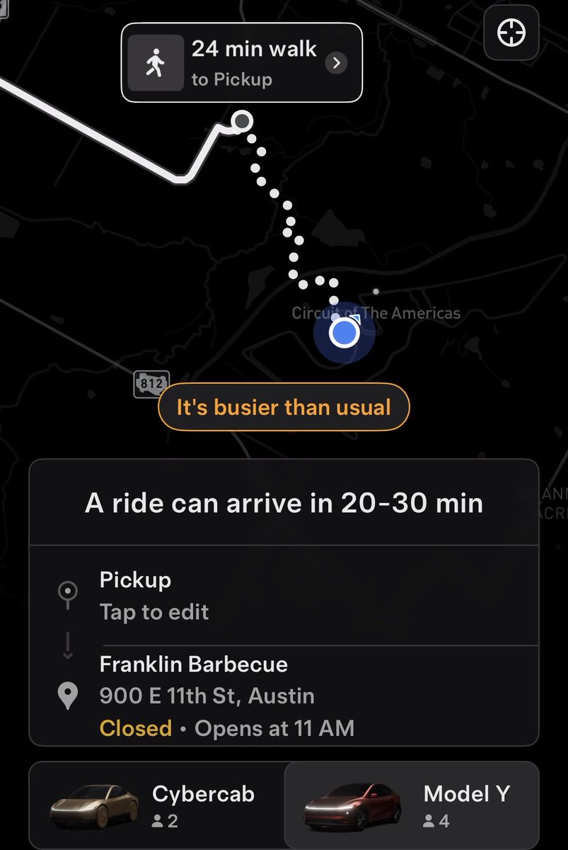 DavidHardydj's tweet photo. @FanRichard @EricETesla @wholemars Walk to/from rideshare area yeah. Prob <20 min from front gate https://t.co/qoXtqfULKK
