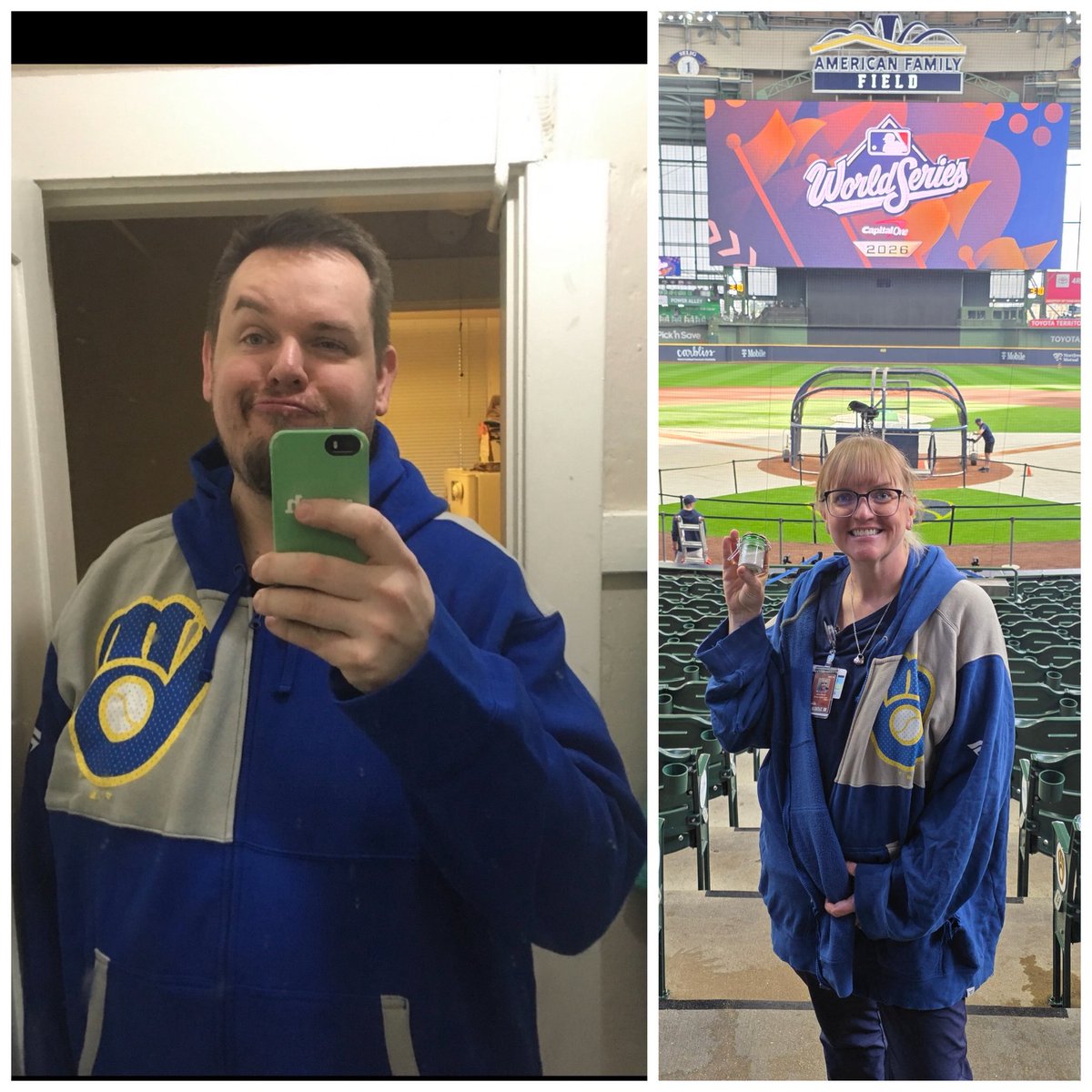 spinenursejay's tweet photo. Making sure my brother enjoys the WS game 2 #missyou #GoBrewers https://t.co/Ooq7INTxMJ