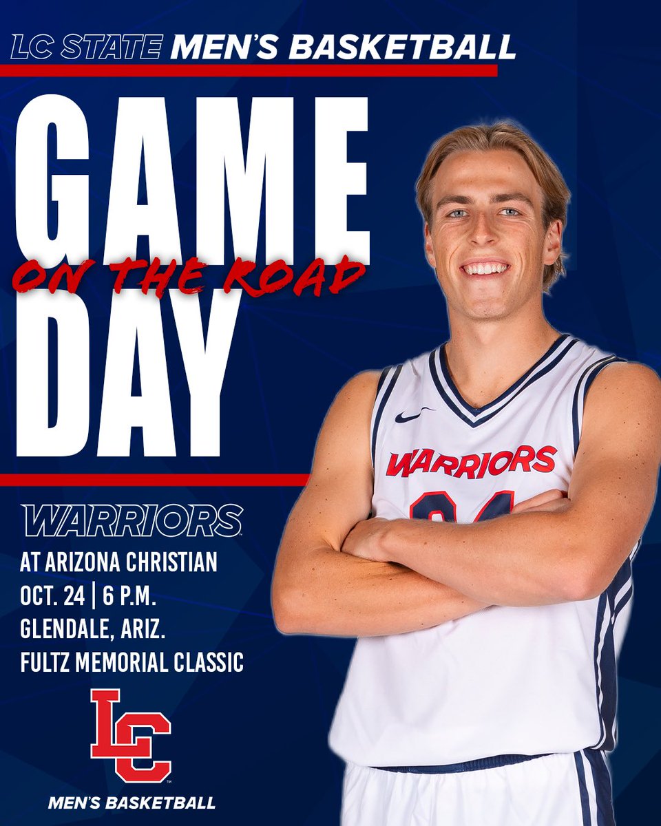 LCSCMBB's tweet photo. IT’S GAMEDAY‼️‼️
LC State takes on #3 Arizona Christian University today at 6PM in Glendale, AZ.
#Packlife🔴🔵 https://t.co/VeCfkUQnxO