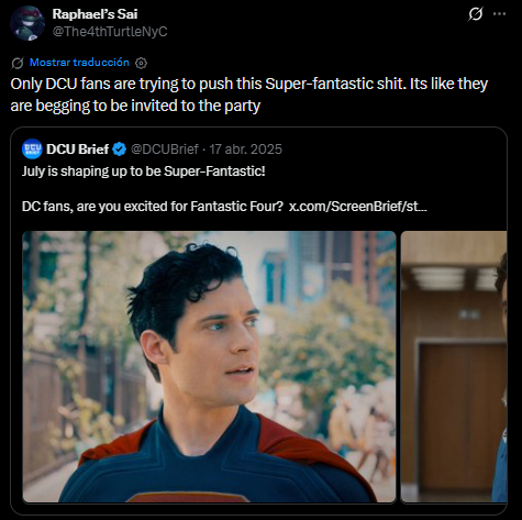 iamNicoo0's tweet photo. Omites la parte en la que varios empezaron a burlarse de nosotros por la iniciativa, diciendo que queríamos "colgarnos" del éxito que tendría 4F. Y, como siempre, los Snydertards aprovecharon la situación para intensificar las burlas.

No intentes reescribir la historia, recuerdo perfectamente cómo fue todo.