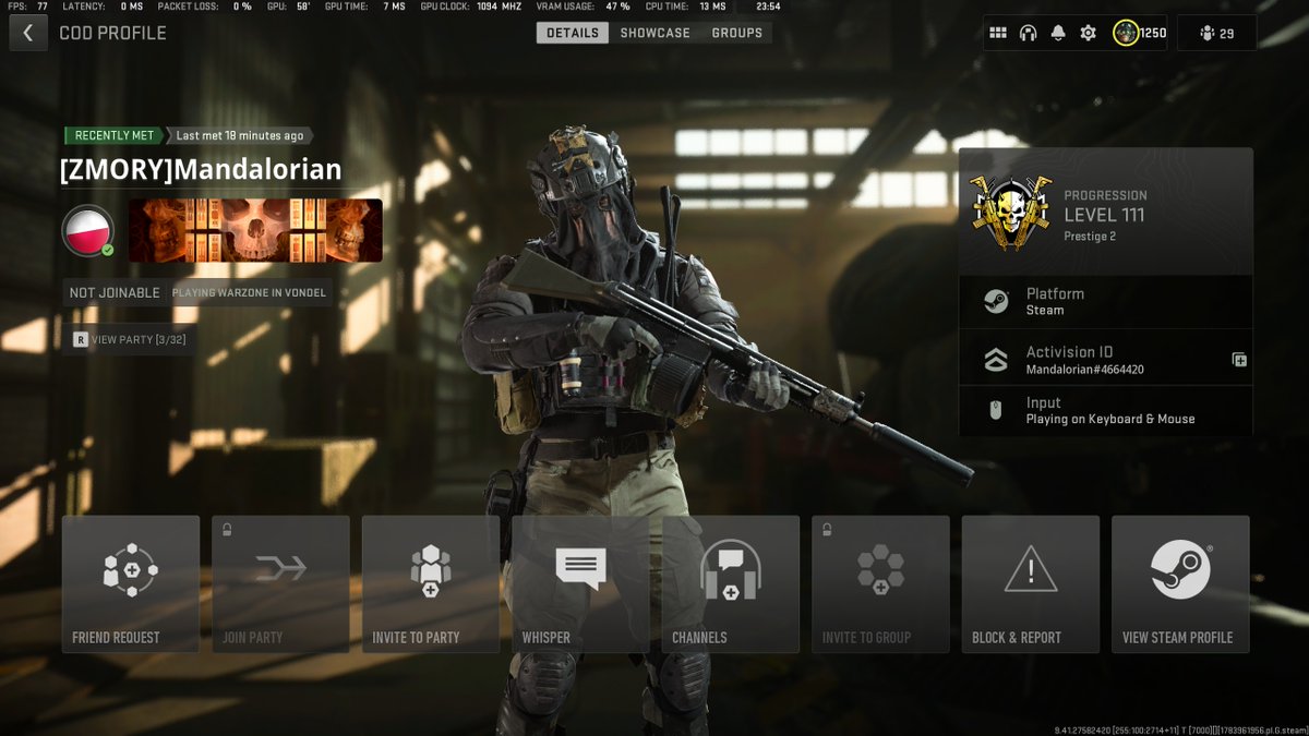 R4DI4RT's tweet photo. #hackeroftheday Game:
@Callofduty #ModernWarfareII #DMZbeta
Map: #Vondel #Hack: #wallhack+#Aimbot
@Activision ID: Mandalorian#4664420
@Steam ID: https://t.co/nI0ZMQ4Nzn
@CallofDutyCM
@ATVIAssist
@InfinityWard
@RavenSoftware
@Codupdates
#callofduty #TeamRICOCHET #MW4 #warzone https://t.co/J47SM9JqNy