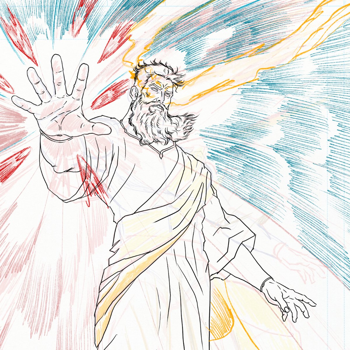 theman_fayth's tweet photo. Ἀποκάλυψις Ἰησοῦ Χριστοῦ (The Revelation... of Jesus Christ) More process work for the image that literally reveals Christ on the first pages of Revelation #1. Want to see the finished version already? Link on the Bio! https://t.co/FXgjUYCae8
