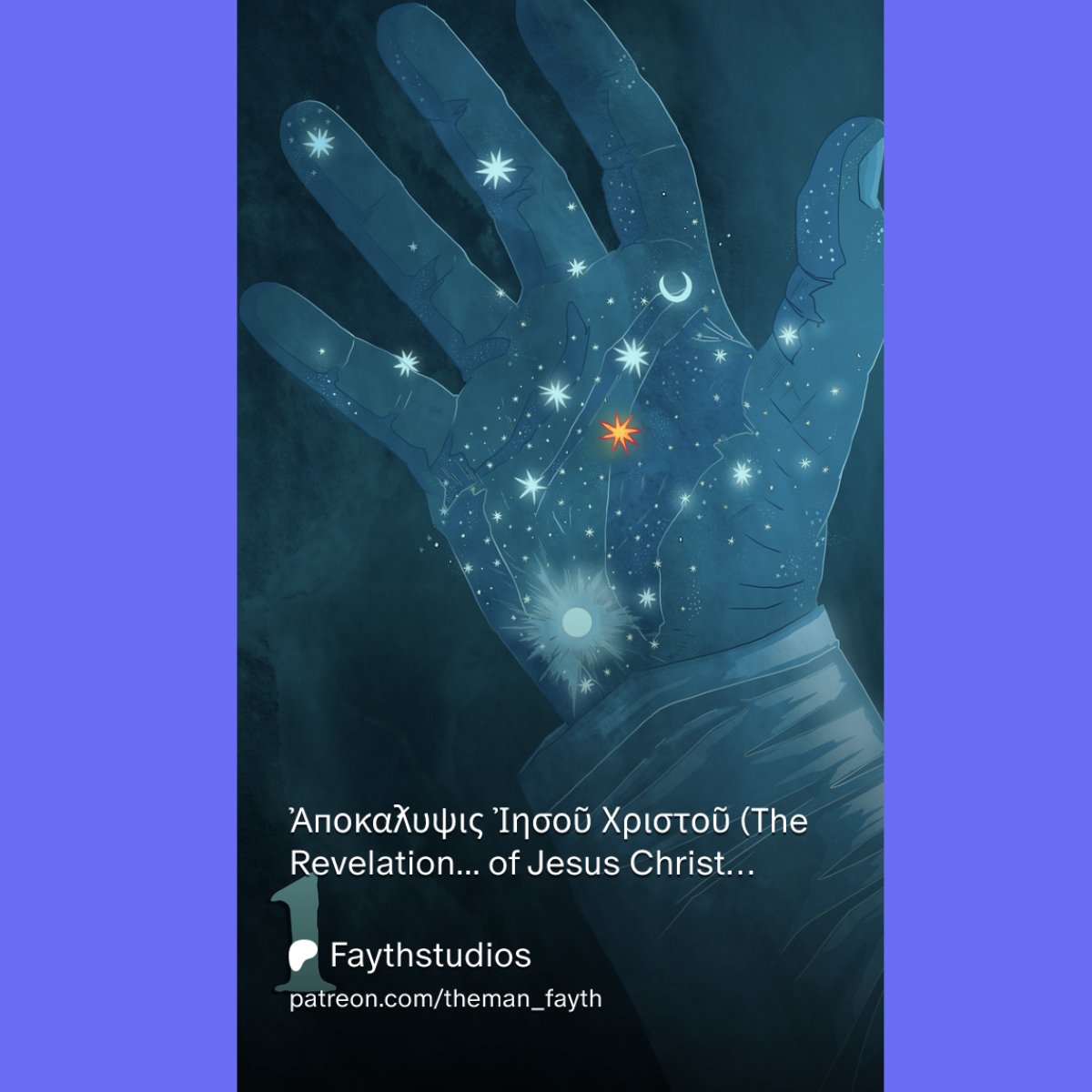 theman_fayth's tweet photo. Ἀποκάλυψις Ἰησοῦ Χριστοῦ (The Revelation... of Jesus Christ) More process work for the image that literally reveals Christ on the first pages of Revelation #1. Want to see the finished version already? Link on the Bio! https://t.co/FXgjUYCae8