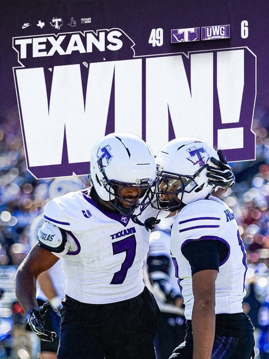 TarletonPrez's tweet photo. Great road victory. 0-0 mentality each week! 🏈💜💥 #BleedPurple #RollTexans https://t.co/rIz8MY7PnD