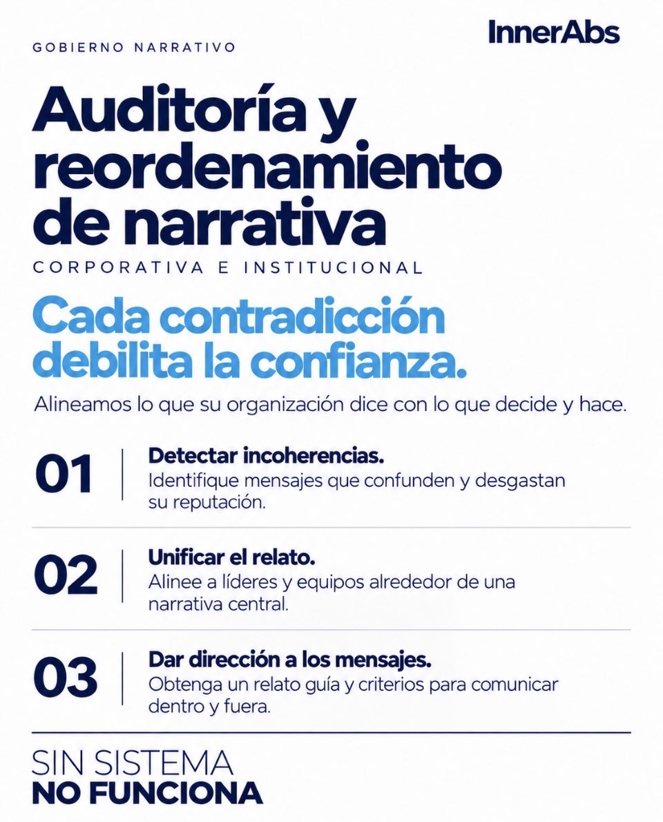 InnerAbs's tweet photo. ¿Su empresa habla en teléfono descompuesto? Nuestra Auditoría de Narrativa alinea mensajes y fortalece la confianza.

Conversemos:
https://t.co/Dq0fAn28lE
innerabs@gmail.com

#InnerAbs #GobiernoNarrativo https://t.co/9h5beTUJMz