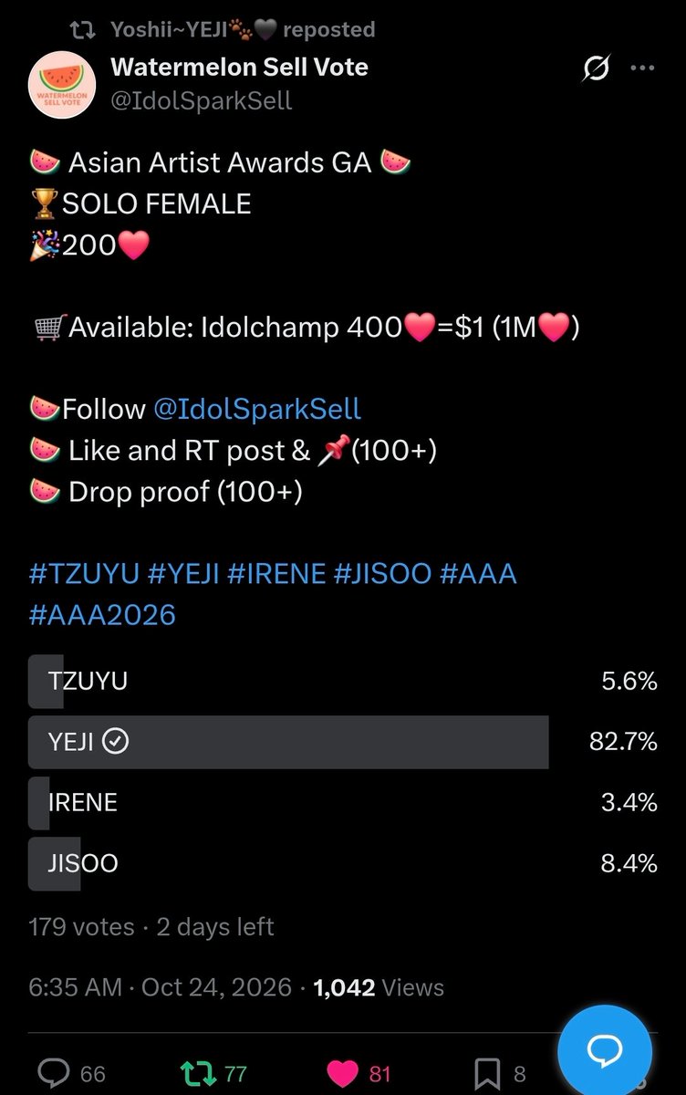 yeddeongglvv's tweet photo. @IdolSparkSell For #YEJI https://t.co/gL7xwSt7UC