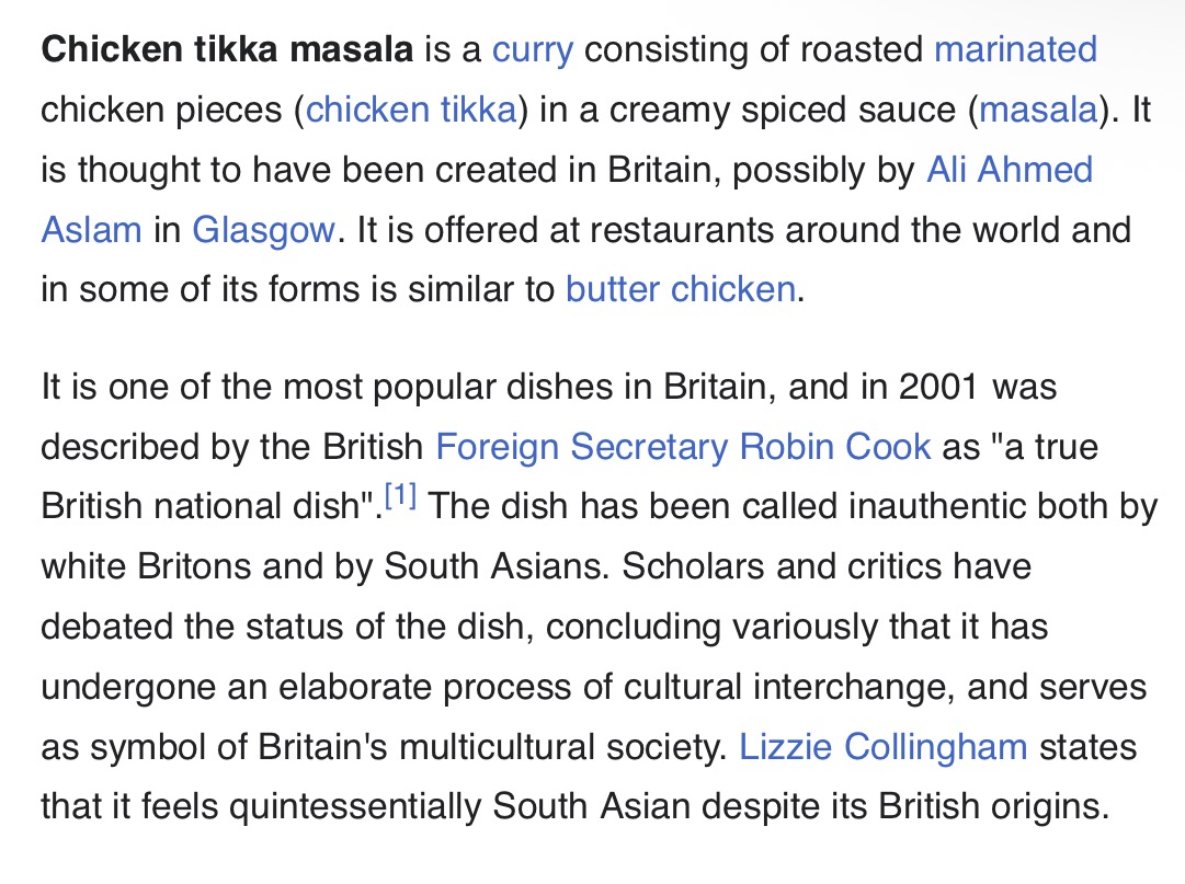 CodeRecce's tweet photo. @TheSaurus831 @Jamie_Mav @highhands89 @MrArk India’s not claiming chicken tikka masala any time soon. https://t.co/xDKStaswGS