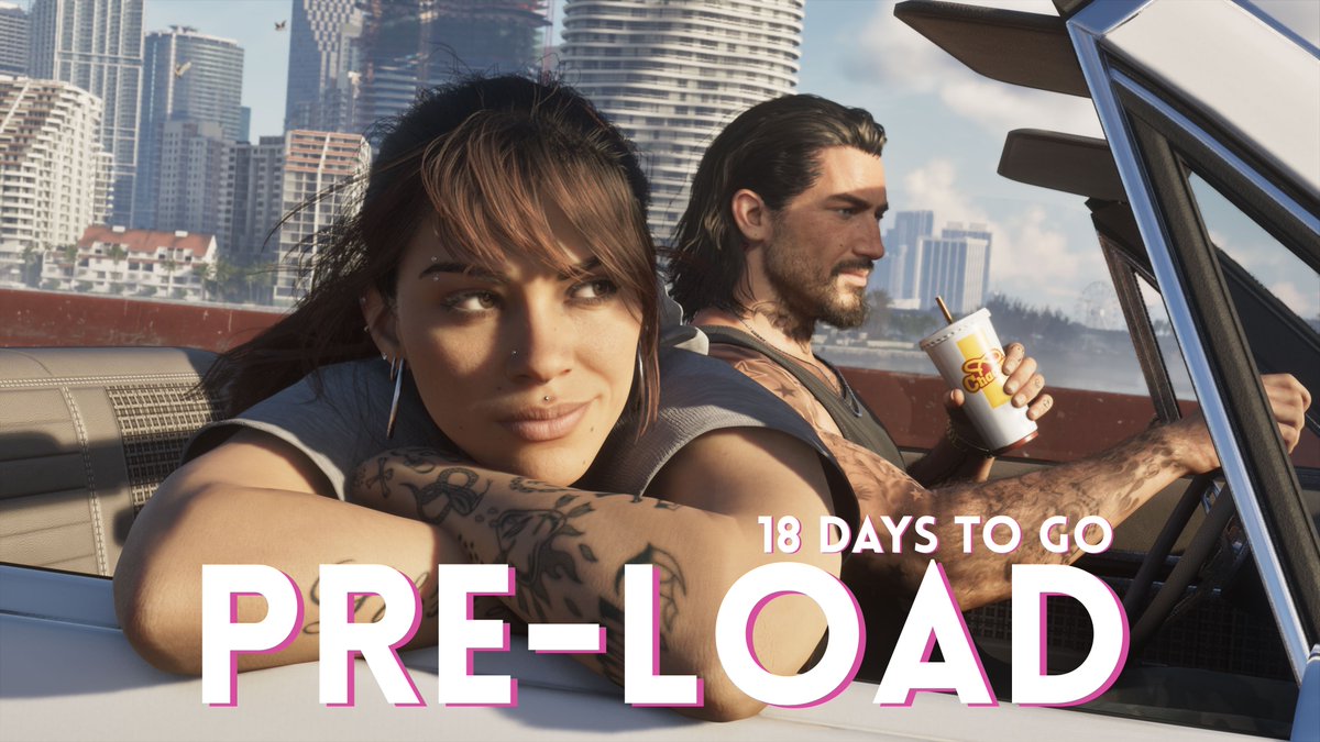 DuvalVice's tweet photo. 🚨 GTA 6 PRELOADING OFFICIALLY BEGINS IN JUST 18 DAYS! 🤯🔥

Mark your calendars! 📅 Starting November 12, players who pre-order the digital edition of Grand Theft Auto VI can begin downloading the game ONE WEEK before its official launch on November 19, 2026! 🎮🌴

Jason and Lucia’s criminal journey through Vice City and the sprawling state of Leonida is almost here. The countdown is entering its final stretch, and millions of players are getting ready to experience Rockstar’s most anticipated open-world adventure!

⚠️ Preloading lets you download the game early, but you’ll still have to wait until launch day to play.

18 DAYS UNTIL PRELOADING. 25 DAYS UNTIL GTA VI! 👀🔥

Who’s ready to return to Vice City? 🌴

#GTA6 #GTAVI #GrandTheftAutoVI #RockstarGames #ViceCity #Gaming